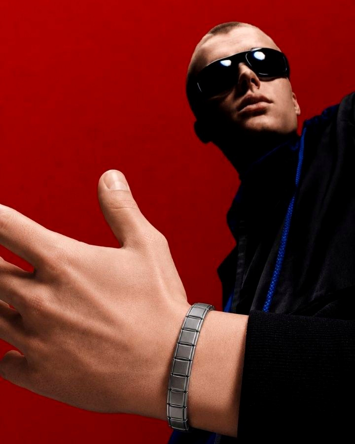 Bracelet Bien-être Magnétique Premium en acier inoxydable, vue complète